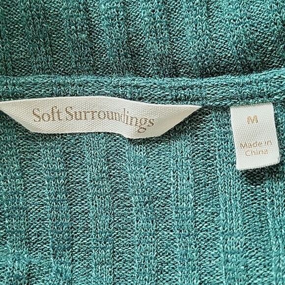 Soft Surroundings Green Ribbed Tunic Sweater Size Medium M - Picture 3 of 6